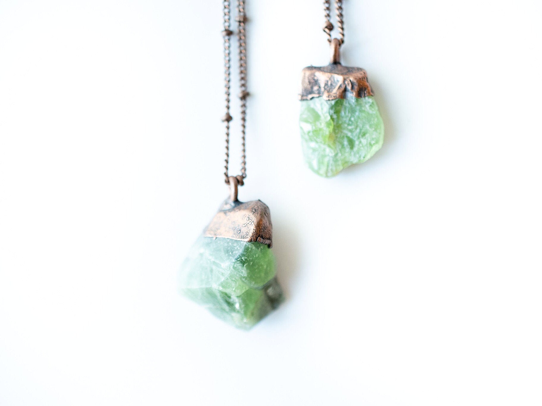 Green Peridot Necklace | Raw Peridot Necklace | Peridot Necklace | Electroformed Jewelry | Peridot Jewelry | Raw Crystal Necklace