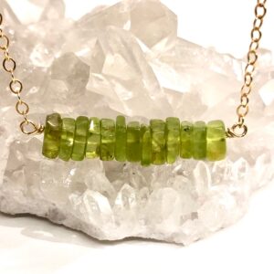 Peridot Necklace - Peridot Jewelry - Gift For Leo Zodiac - August Birthstone Necklace For Her - Raw Crystal Necklace - Green Stone