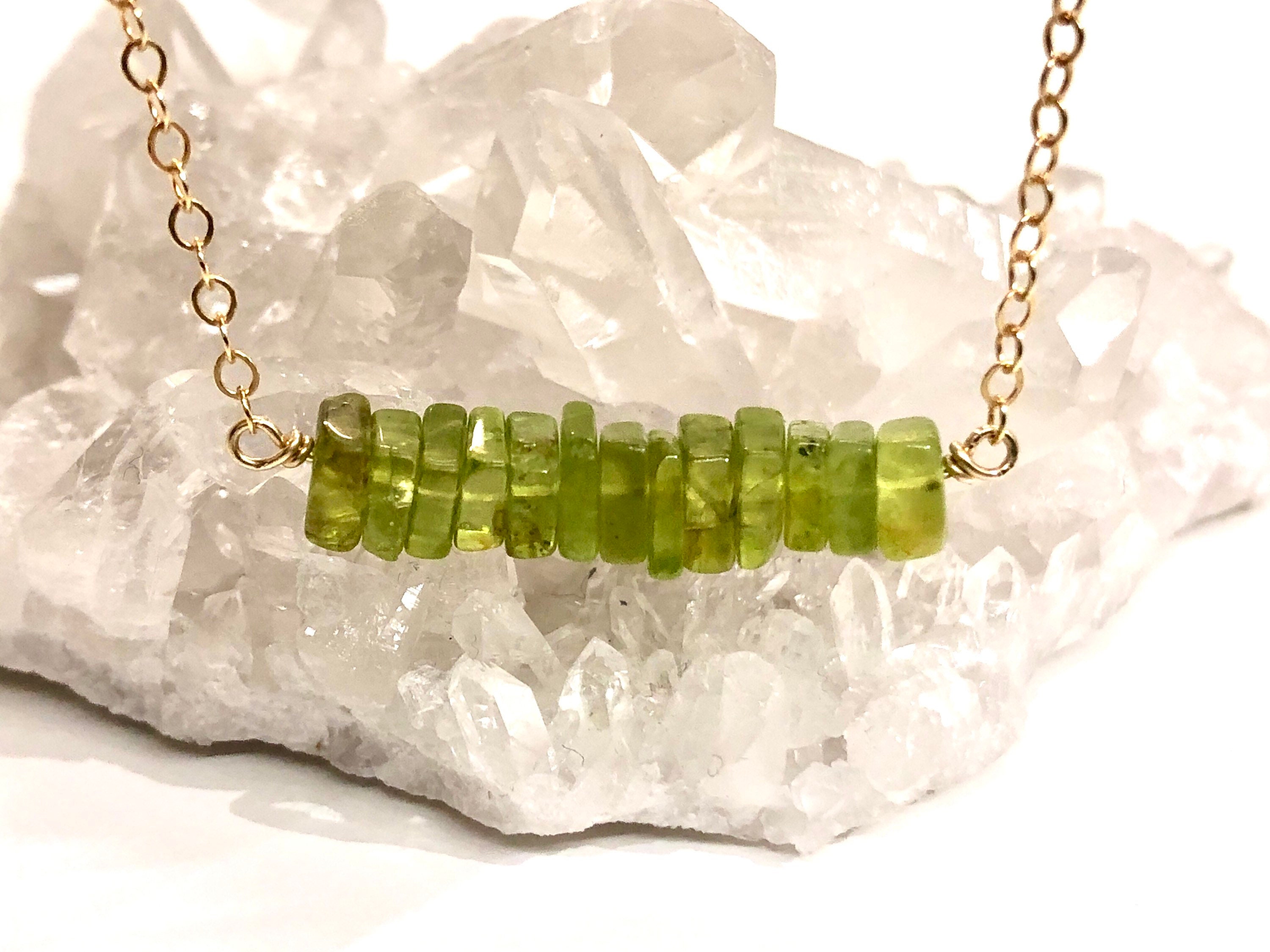 Peridot Necklace - Peridot Jewelry - Gift For Leo Zodiac - August Birthstone Necklace For Her - Raw Crystal Necklace - Green Stone