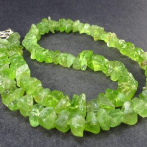 Natural Gemmy Peridot Olivine Crystal Necklace From Pakistan - 17"