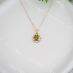 Oval Peridot Necklace: Sterling Silver, Gold Plated, August Birthstone