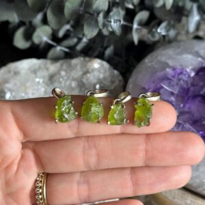 Raw Peridot .925 Silver Necklace
