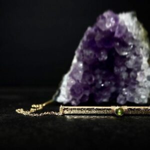 Peridot Signature Bar Necklace In 14k Gold Filled Or Sterling Silver, August Birthstone