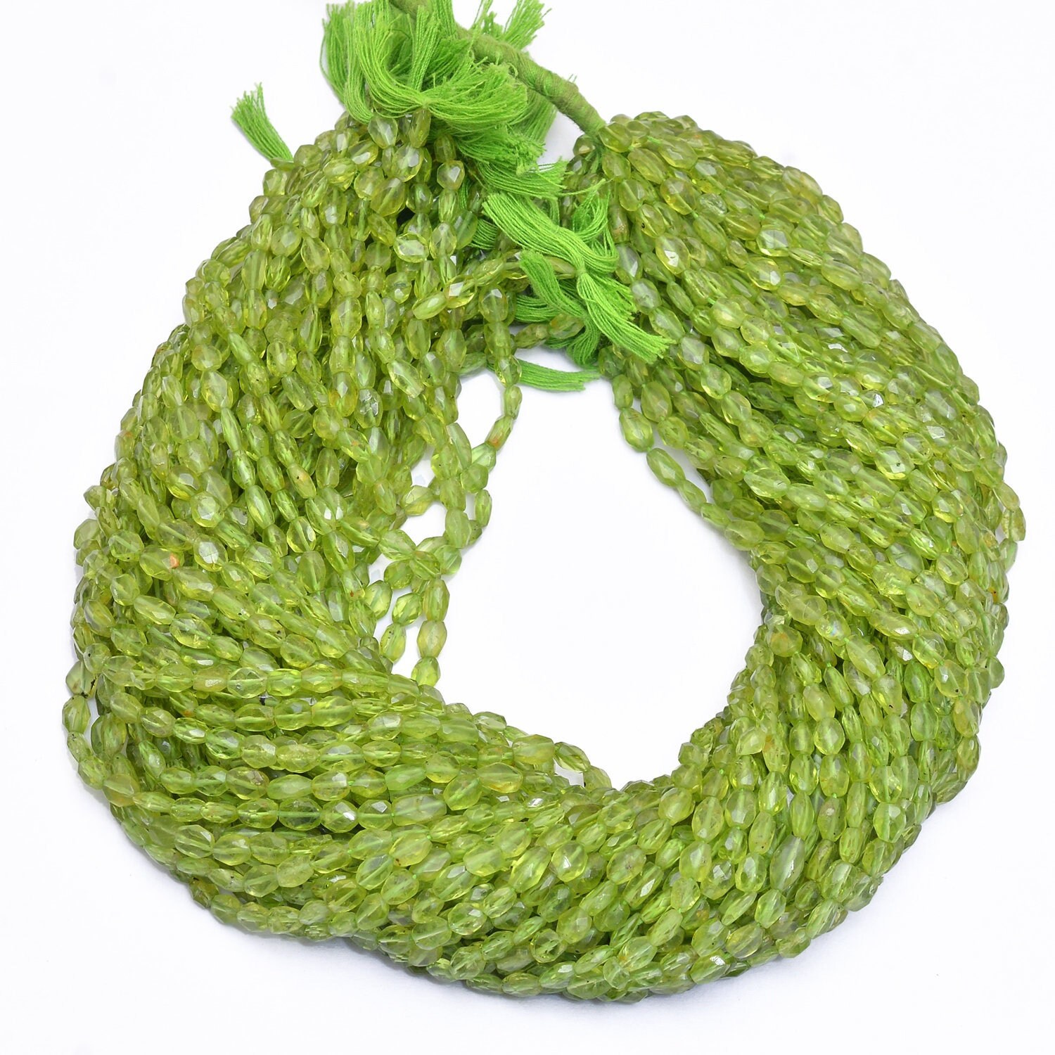 Aaa Peridot 6x4mm Faceted Oval Beads | 13inch Strand | Genuine Peridot Natural Semi Precious Gemstone Faceted Oval Beads For Jewelry Making