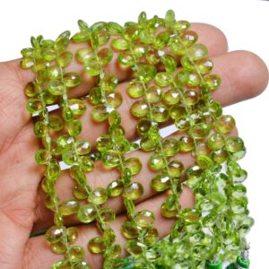 Aaa+ Peridot Gemstone Pear Briolette Beads | 8inch Strand | Natural Green Peridot Semi Precious Gemstone Faceted Briolette Beads For Jewelry Aaa+ Peridot Gemstone Pear Briolette Beads | 8inch Strand | Natural Green Peridot Semi Precious Gemstone Faceted Briolette Beads For Jewelry