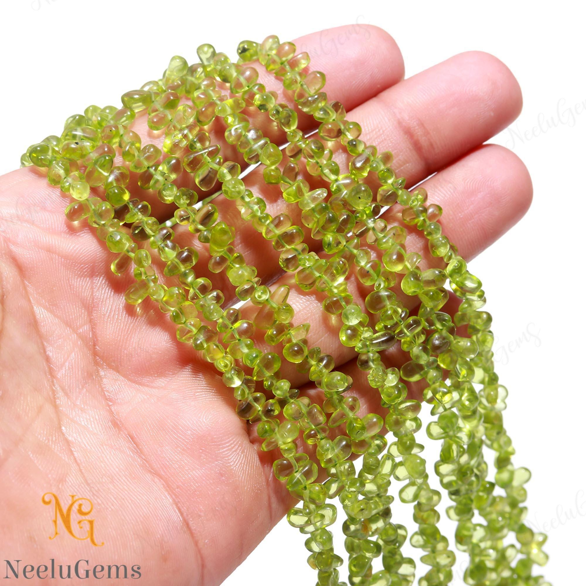Aaa+ Green Peridot Smooth Teardrop Briolette Beads,natural Green Peridot Side Drill Drop Beads,12" Gemstone Beads For Handmade Jewelry