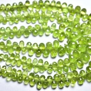 Beautiful Peridot Teardrop Beads - 7.5 inches - Natural Faceted Peridot Teardrop - Beautiful Micro Cut Drops - Size is 3.5x5-5x7 mm #1559 Beautiful Peridot Teardrop Beads - 7.5 inches - Natural Faceted Peridot Teardrop - Beautiful Micro Cut Drops - Size is 3.5x5-5x7 mm #1559