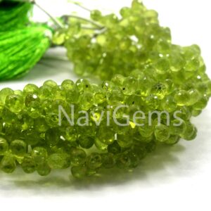 Faceted Peridot Gemstone Teardrop Beads: Natural Green Jewelry Making, 6" Strand Faceted Peridot Gemstone Teardrop Beads: Natural Green Jewelry Making, 6" Strand