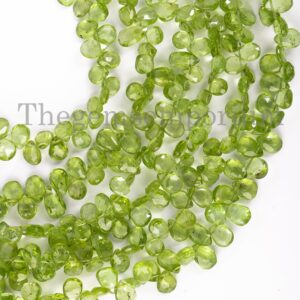 Faceted Peridot Pear Briolettes Beads Aa Quality, 4x6-5x7mm Faceted Peridot Pear Briolettes Beads Aa Quality, 4x6-5x7mm