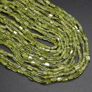 Peridot Gemstone Irregular Rectangular Beads - 4mm - 7mm - 13" Strand Peridot Gemstone Irregular Rectangular Beads - 4mm - 7mm - 13" Strand