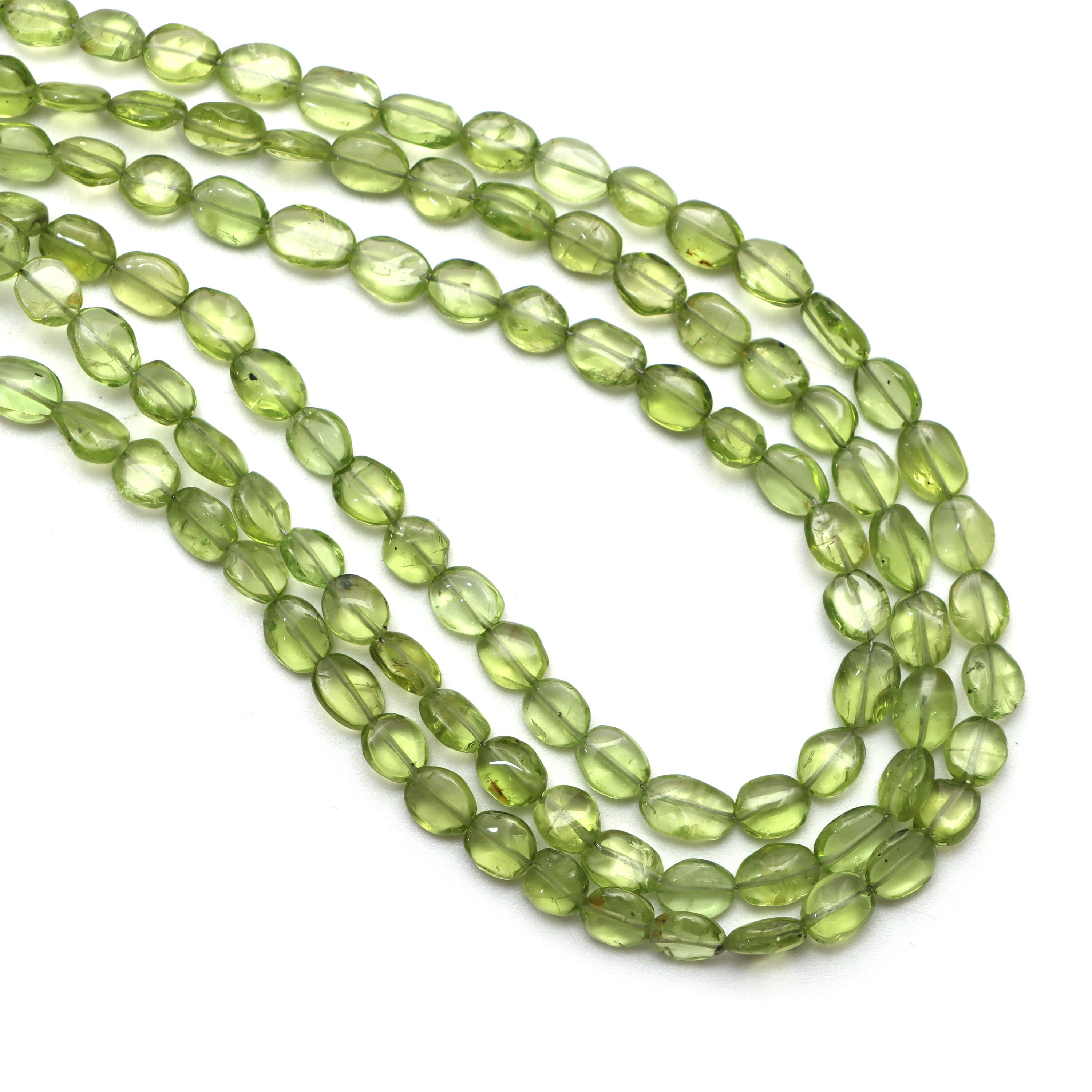 Green Peridot Smooth Oval Beads, 5x6 Mm To 5x7 Mm, Peridot Jewelry Making Beads, 8 Inch / 18 Inch Strand, Price Per Strand