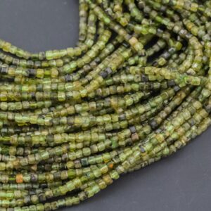 Natural Peridot Faceted Cube Beads Size 2.5mm 15.5" Strand Natural Peridot Faceted Cube Beads Size 2.5mm 15.5" Strand