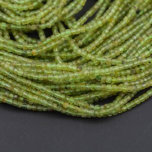 Natural Peridot Faceted Cube Beads Size 2mm and 3mm 15.5" Strand Natural Peridot Faceted Cube Beads Size 2mm and 3mm 15.5" Strand