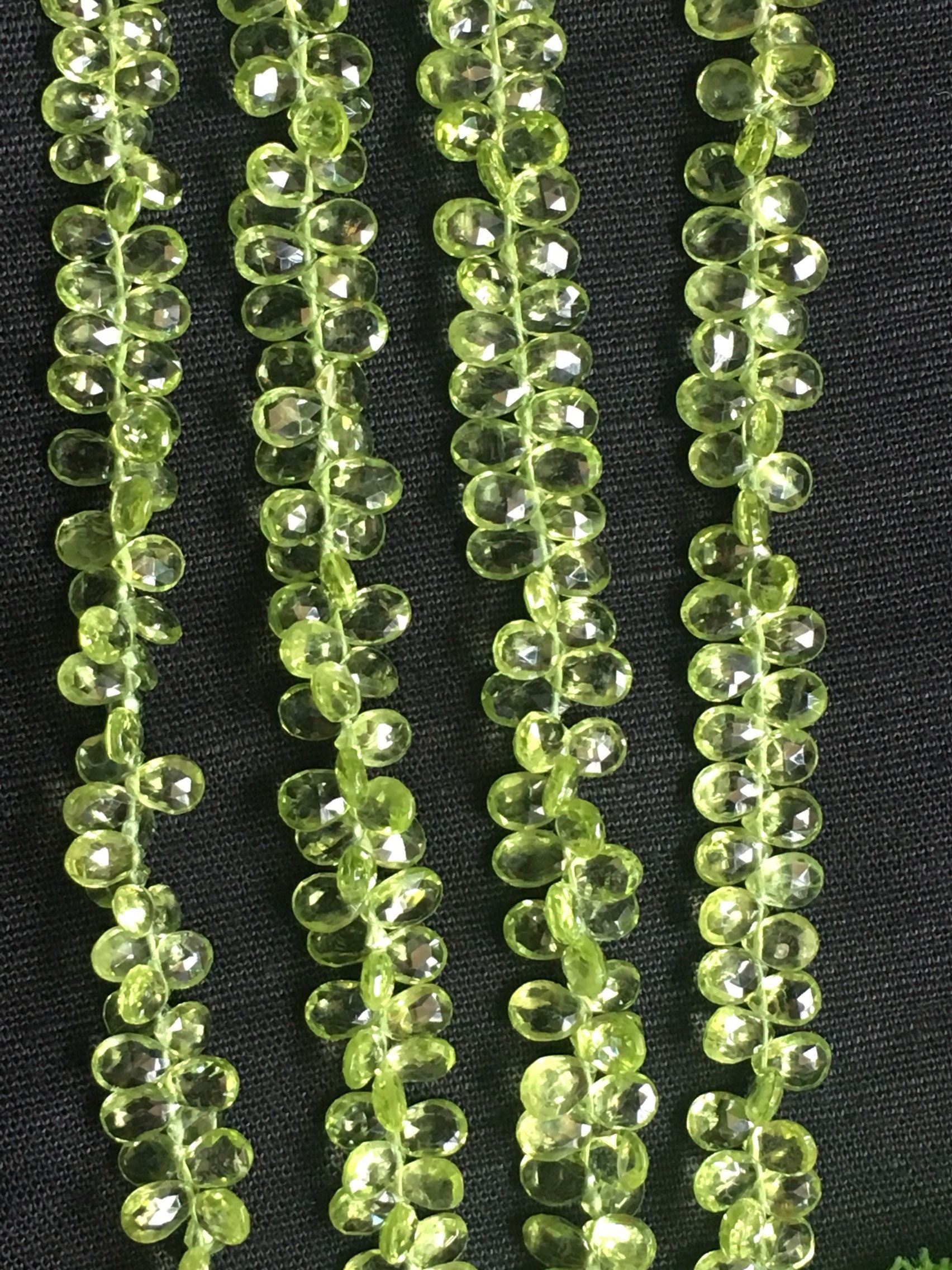 Natural Peridot Faceted Pear Shape Gemstone Beads, 8 Inches Strand Green Peridot Briolettes, August Birthstone, Loose Semi Precious Gemstone