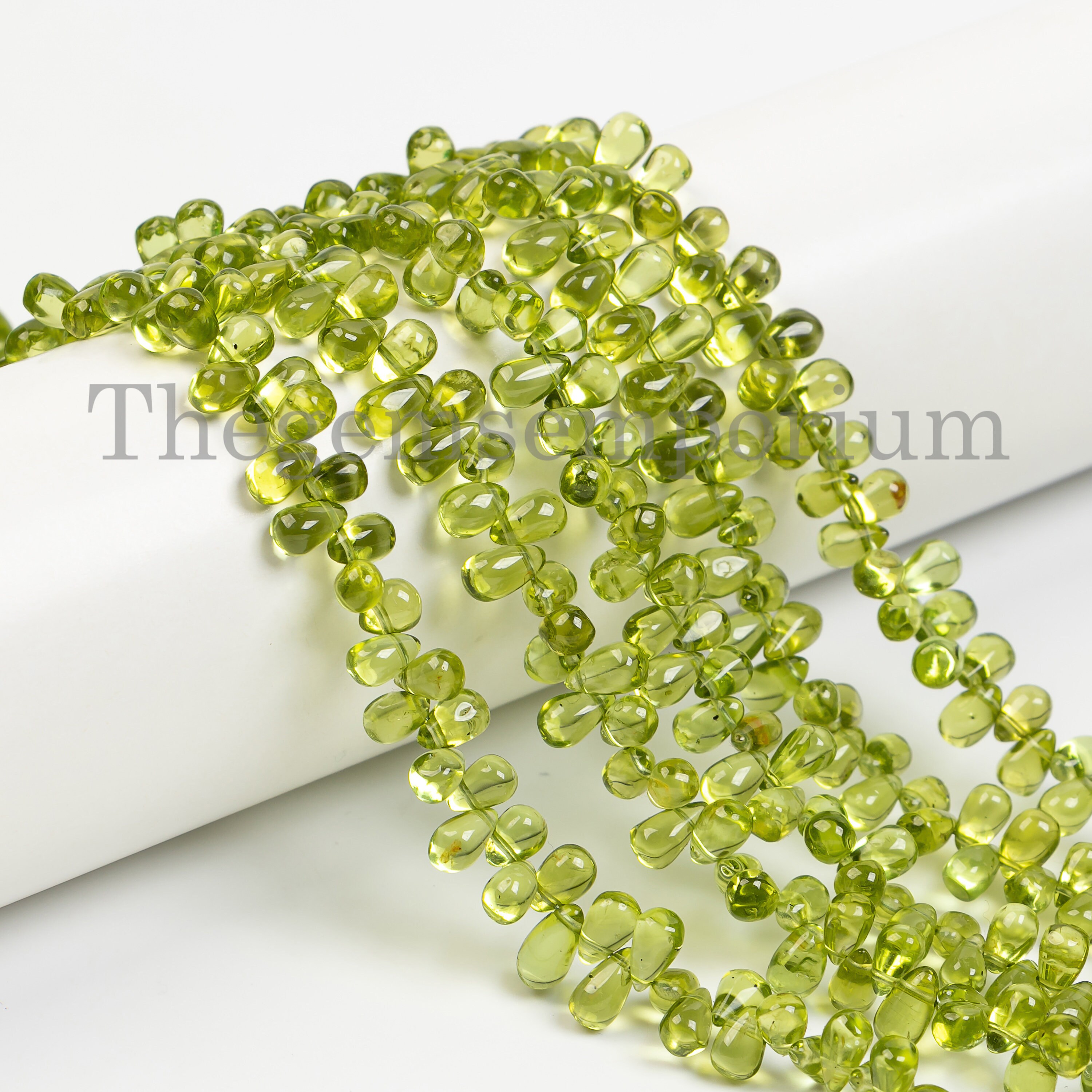 Natural Peridot Plain Drops Beads, Smooth Drop Beads Strand, Loose Peridot Beads For Jewelry Making, August Birthstone Beads, Bulk Supplies