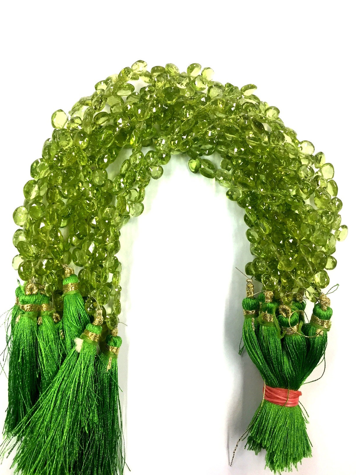 Natural Stone Green Peridot Faceted Heart Shape Beads 6mm Gemstone Beads 18" Strand