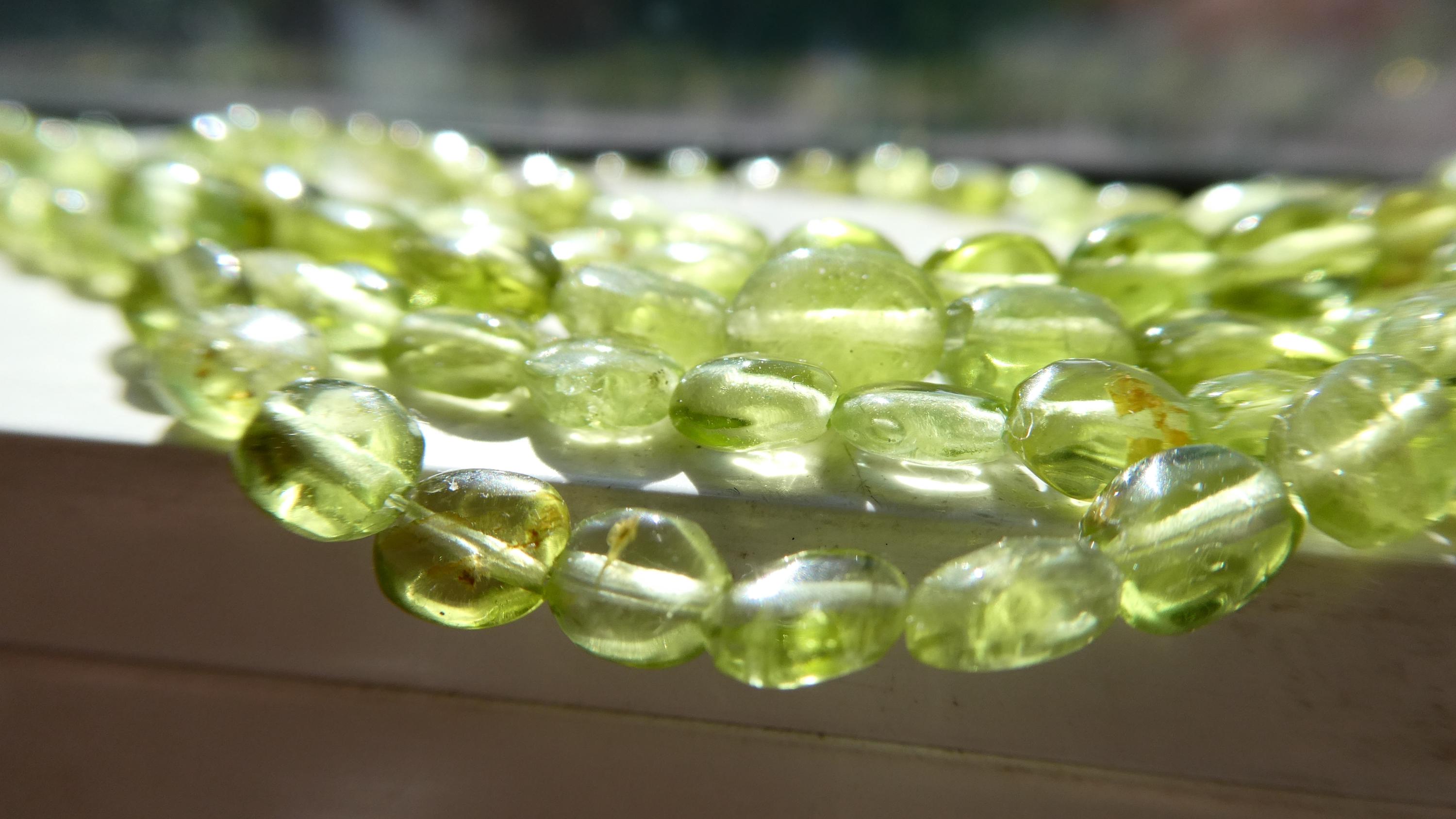 Peridot Oval 6mm Beads -6in Strand Gemstone-craft Green Natural Beads-jewelry Making