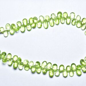Superb Peridot Pear Beads - 8 inches - Natural Peridot Faceted Pear Briolettes - Size is 4x6 - 5x7mm #572 Superb Peridot Pear Beads - 8 inches - Natural Peridot Faceted Pear Briolettes - Size is 4x6 - 5x7mm #572