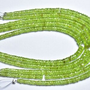 Peridot Wheel Beads - 7 inches - Natural Super High Quality Beautiful Micro Cut Faceted Peridot Tyre - Size is 3-5 mm #1134 Peridot Wheel Beads - 7 inches - Natural Super High Quality Beautiful Micro Cut Faceted Peridot Tyre - Size is 3-5 mm #1134