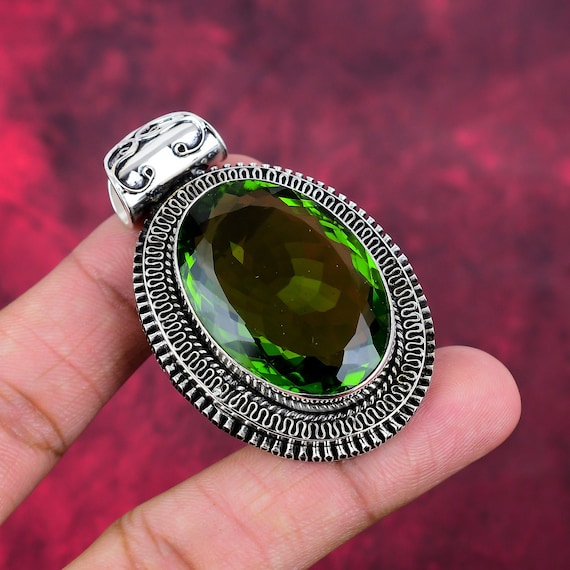 Peridot Pendant, 925 Sterling Silver Jewelry, Handmade Jewelry, Gemstone Jewelry Handmade Pendant Adjustable Pendant Anniversary Gifts.