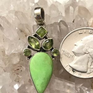 Gaspeite and Peridot Pendant