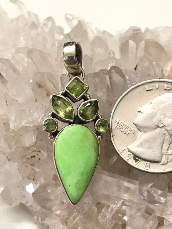 Gaspeite And Peridot Pendant