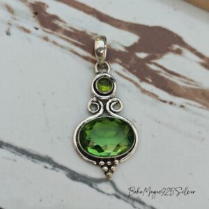 Handmade Peridot Pendant: 925 Sterling Silver Gemstone Jewelry
