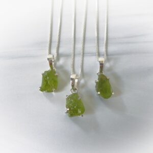 Peridot Necklace Sterling Silver • Sterling Silver Peridot Pendant • Sterling Raw Peridot Necklace • August Birthstone • Gemstone Necklace