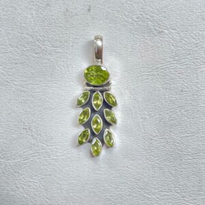 Rare Superb Peridot Flower Silver Pendant, 925 Sterling Silver Pendant, Natural Designer Peridot Pendant, August Birthstone Handmade Pendant