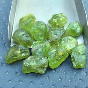 5 Raw Peridot Gemstones: Natural August Birthstone Crystals (13-14 MM)