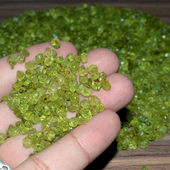 Authentic Natural Green Peridot Rough Lot | Uncut Crystal 4-6mm
