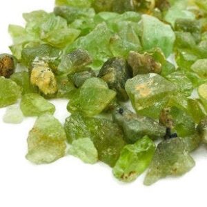 Raw Peridot Crystal Chips: Natural Olivine Gemstone Lot (40g)