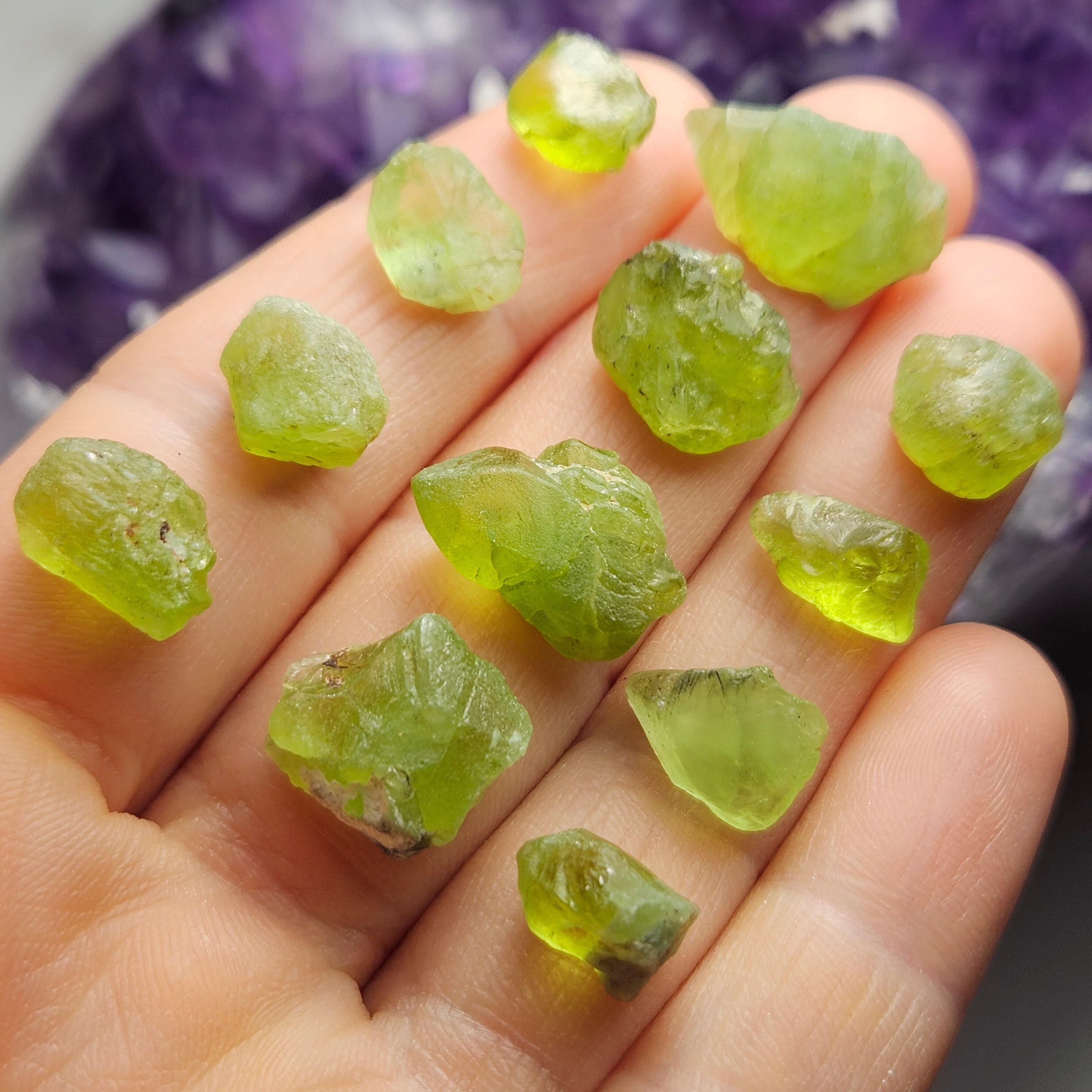 Raw Peridot Crystal: Vivid Green August Birthstone