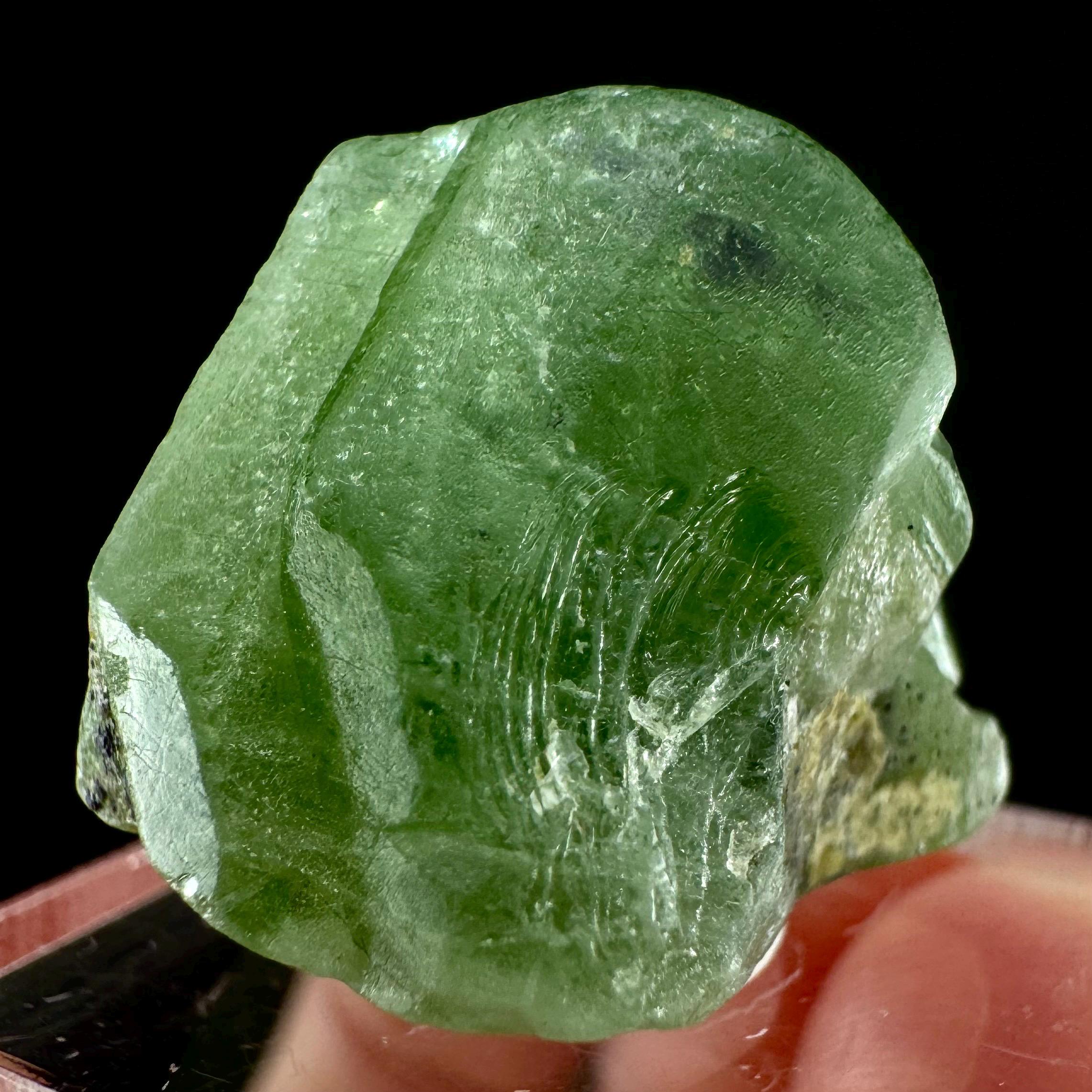 Naturally Terminated Peridot Crystal | Raw Pakistan Gemstone (19x19mm)