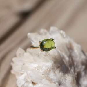 Peridot Ring - 14k Peridot Ring - Gold Prong Ring - August Birthstone - Goldsmith