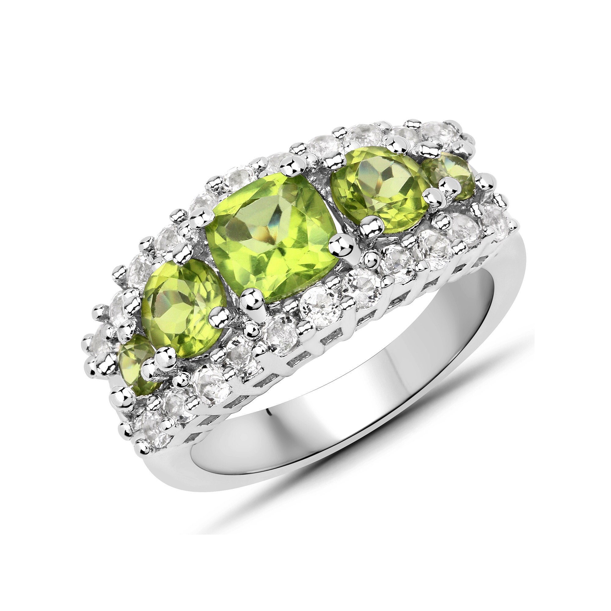 Peridot Ring, Genuine Peridot Ring Sterling Silver, Peridot Ring For Women, August Birthstone Ring, Bridesmaid Gift, Green Gemstone Ring
