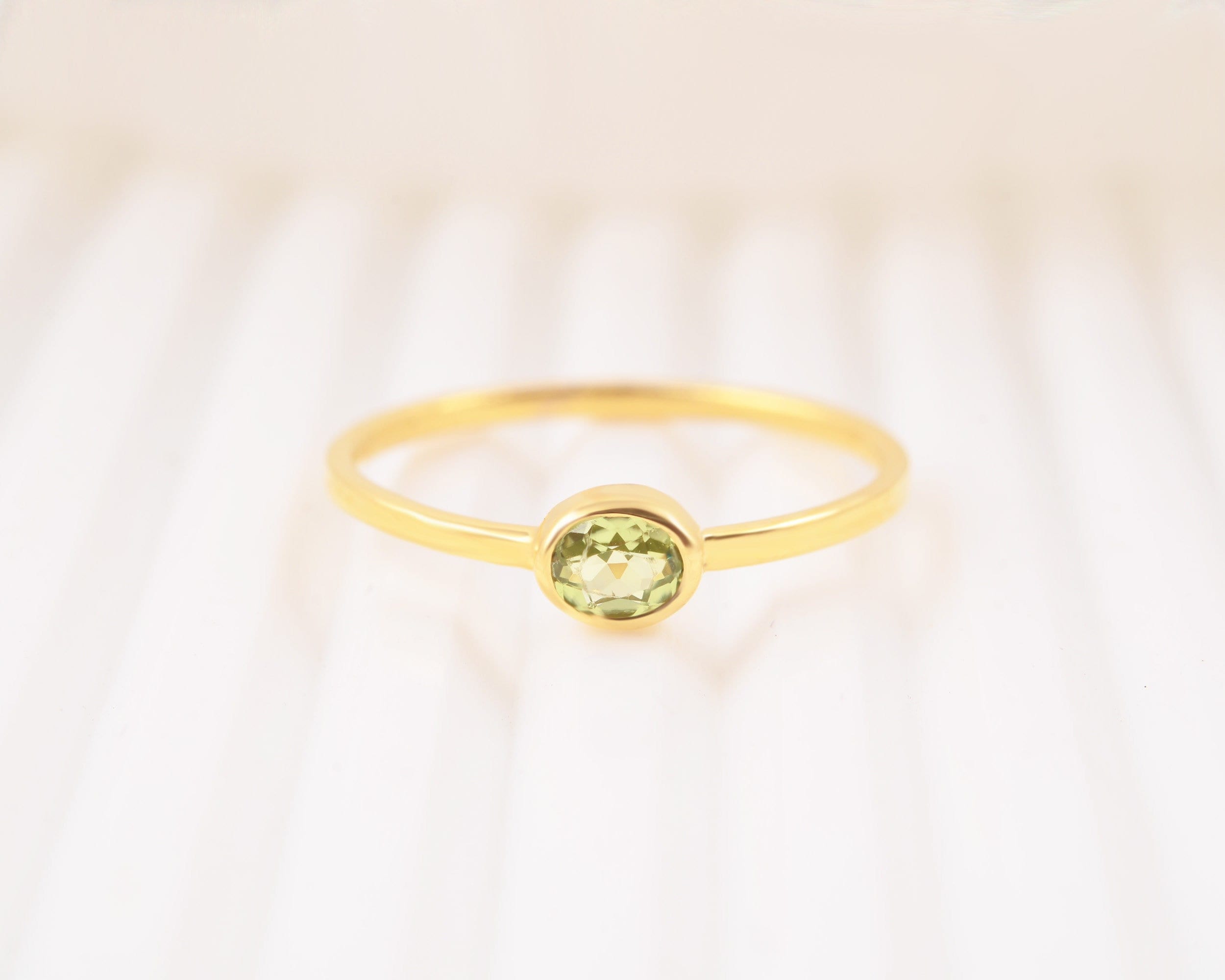Natural Peridot Gemstone Ring / Micron Gold Plated Ring / Brass Ring / Statement Ring / Gift For Women's / Gift For Her