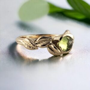 Rose Cut Peridot Gemstone Engagement Ring, Birthstone, Anniversary Ring By Dv Jewelry Designs Rose Cut Peridot Gemstone Engagement Ring, Birthstone, Anniversary Ring By Dv Jewelry Designs