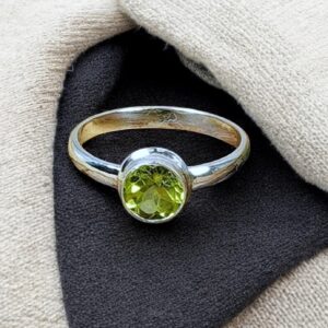 Peridot Sterling Silver Ring: Handmade August Birthstone Jewelry
