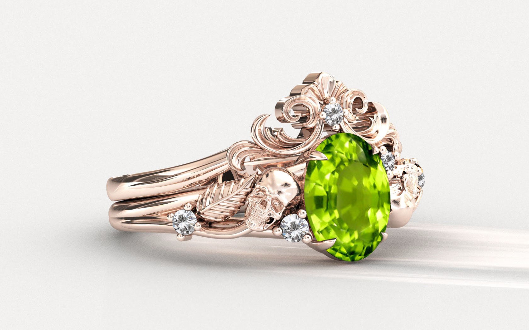 Vintage Peridot Engagement Ring Art Deco Oval Shaped Peridot Wedding Ring Antique Filigree Design Bridal Ring Unique Leaf Style Promise Ring Vintage Peridot Engagement Ring Art Deco Oval Shaped Peridot Wedding Ring Antique Filigree Design Bridal Ring Unique Leaf Style Promise Ring