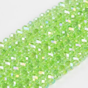 10mm Crystal Rondelle -1 Or 5 Or 10 Strands- Peridot Ab