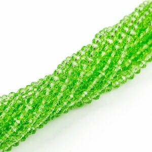 6mm Crystal Rondelle -1 Or 5 Or 10 Strands- Peridot