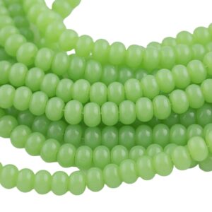 7x10mm Crystal Smooth Roundel 1 Or 2 Or 5 Or 10 Strands- 16 Inch Strand- Peridot Green