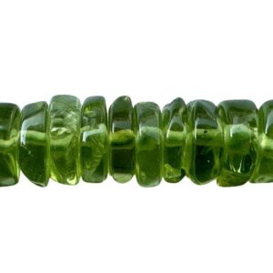 Bead Peridot (arizona) natural heishi/ rondelle beads 12.5inch (5 1/2 to 6mm)