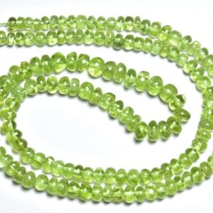 Peridot Rondelle Beads - 18 Inches - Natural Beautiful Smooth Peridot Rondelle Beads - Size Is 4.5 - 6 Mm #30
