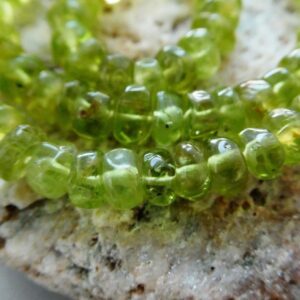 Peridot Smooth Rondelle 5-6mm Beads-6in Strand Gemstone- Jewelry Making-craft Natural Beads