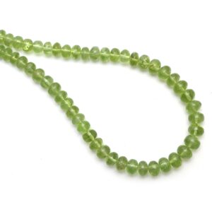 Peridot Smooth Rondelle Beads, 5.5 mm to 7.5 mm, Peridot Jewelry Making Beads, 18 Inches Full Strand, Price Per Strand