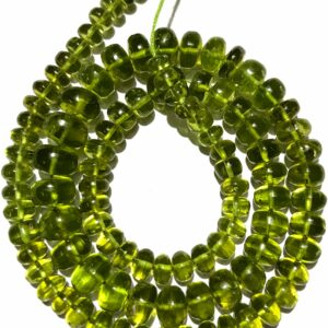 Very Gorgeous~AAA+ Peridot Stone Smooth Beads Natural Peridot Gemstone Rondelle Plain Beads Lustrous Green Peridot 4/6mm 16 Inch Wholesale