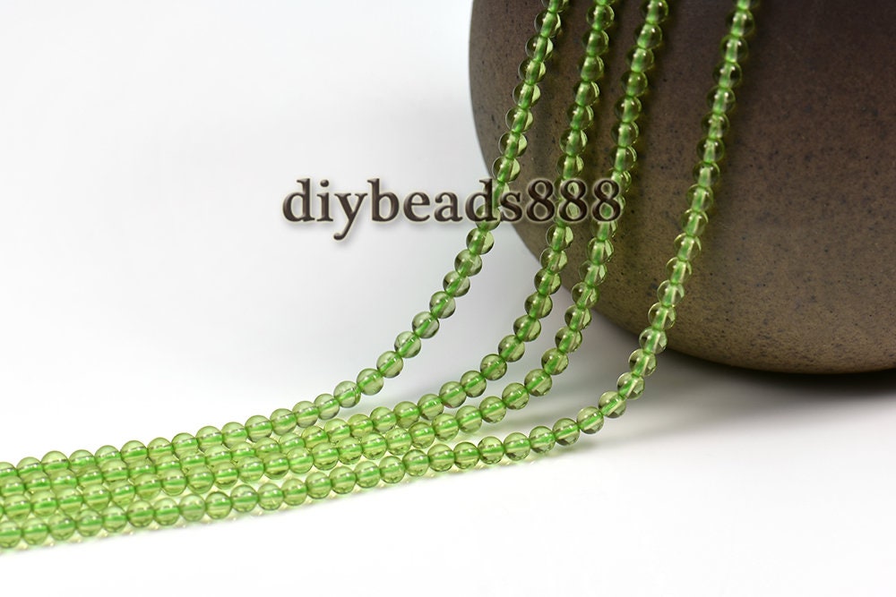 Peridot,15 Inch Full Strand Natural Peridot Smooth Round Beads 2mm 3mm