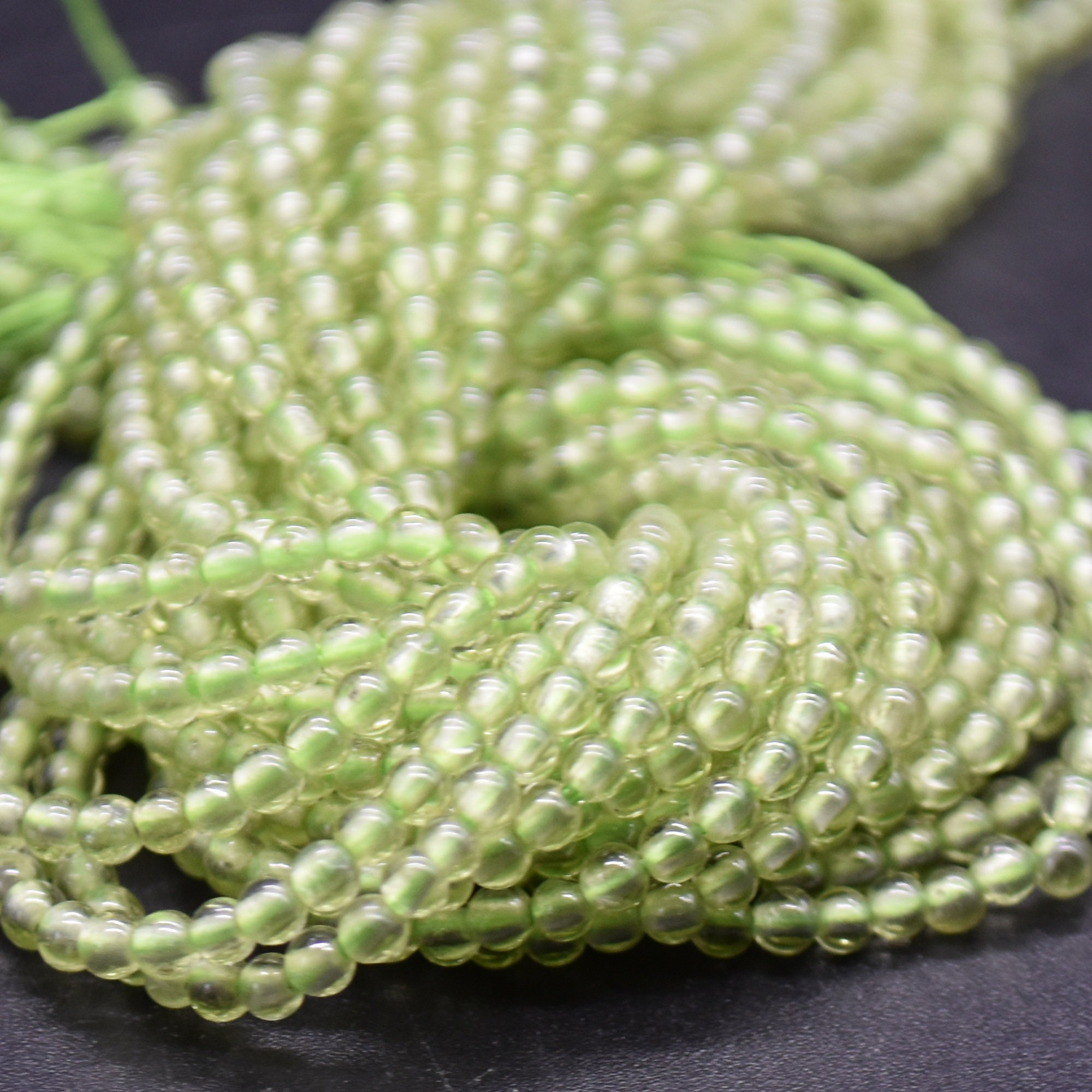2mm Peridot Round Beads | 15" Strand | Natural Gemstone Beads For Jewellery Making